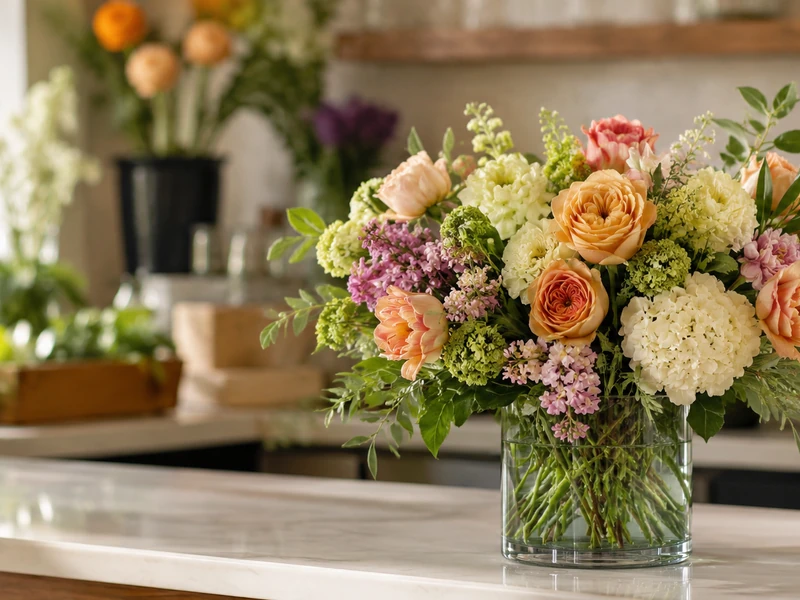 Elegant fresh flower bouquet prepared for Nashville Tennessee delivery by Velvet Rose