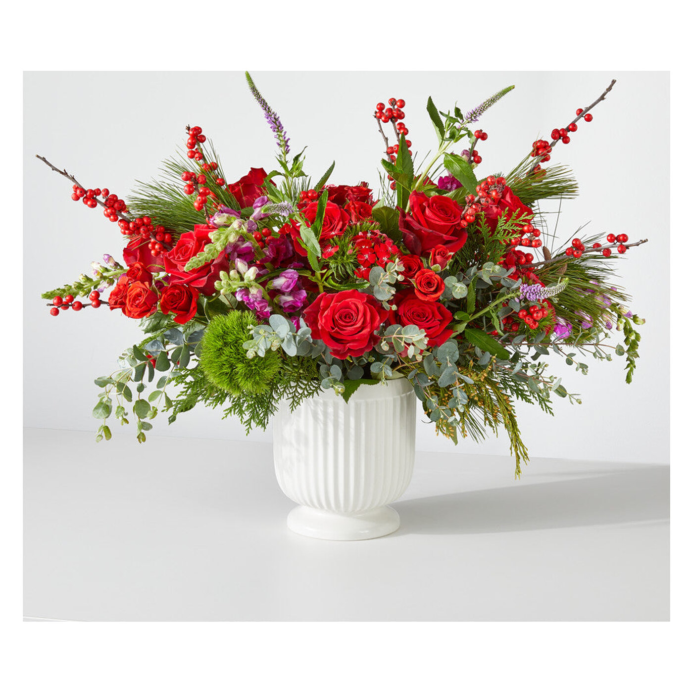 Big Red Bow Bouquet arrangement option 3