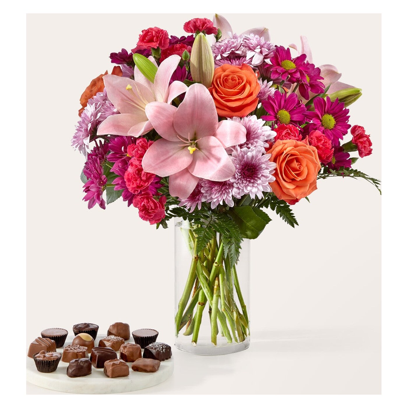 Light of My Life Bouquet and Chocolate Bundle arrangement option 4