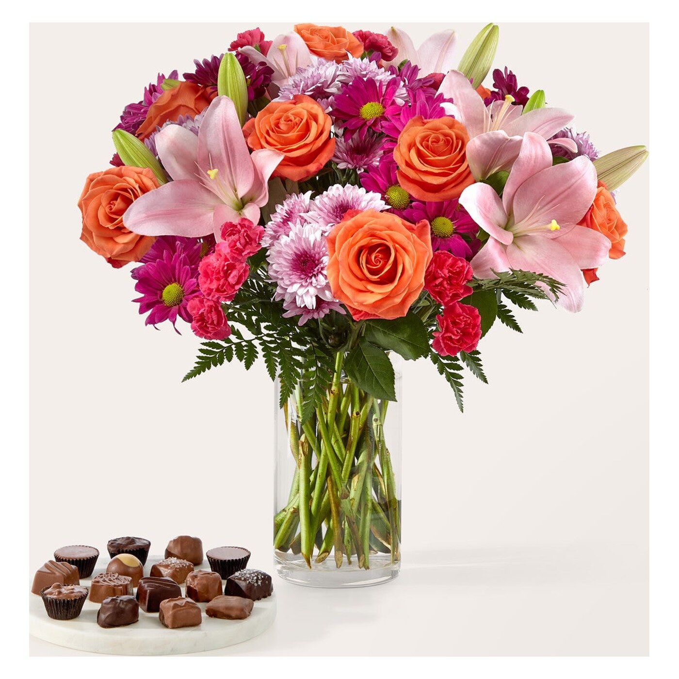 Light of My Life Bouquet and Chocolate Bundle arrangement option 2
