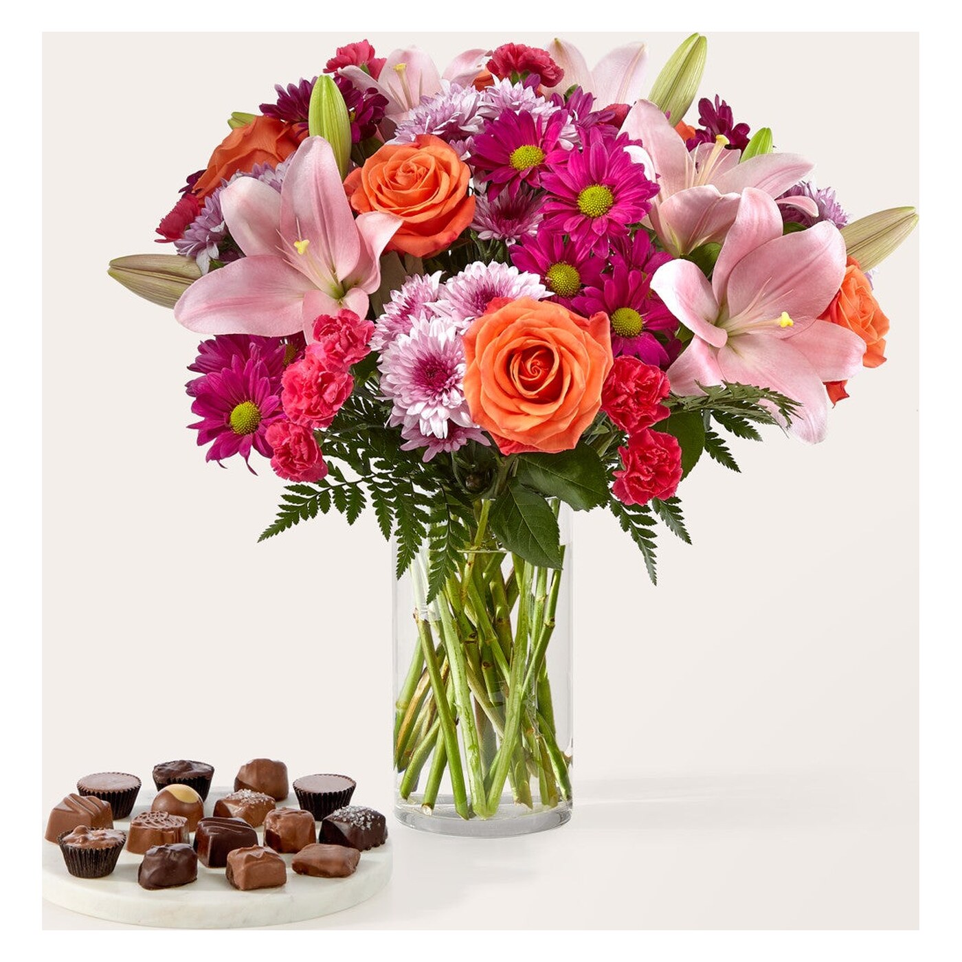 Light of My Life Bouquet and Chocolate Bundle arrangement option 3