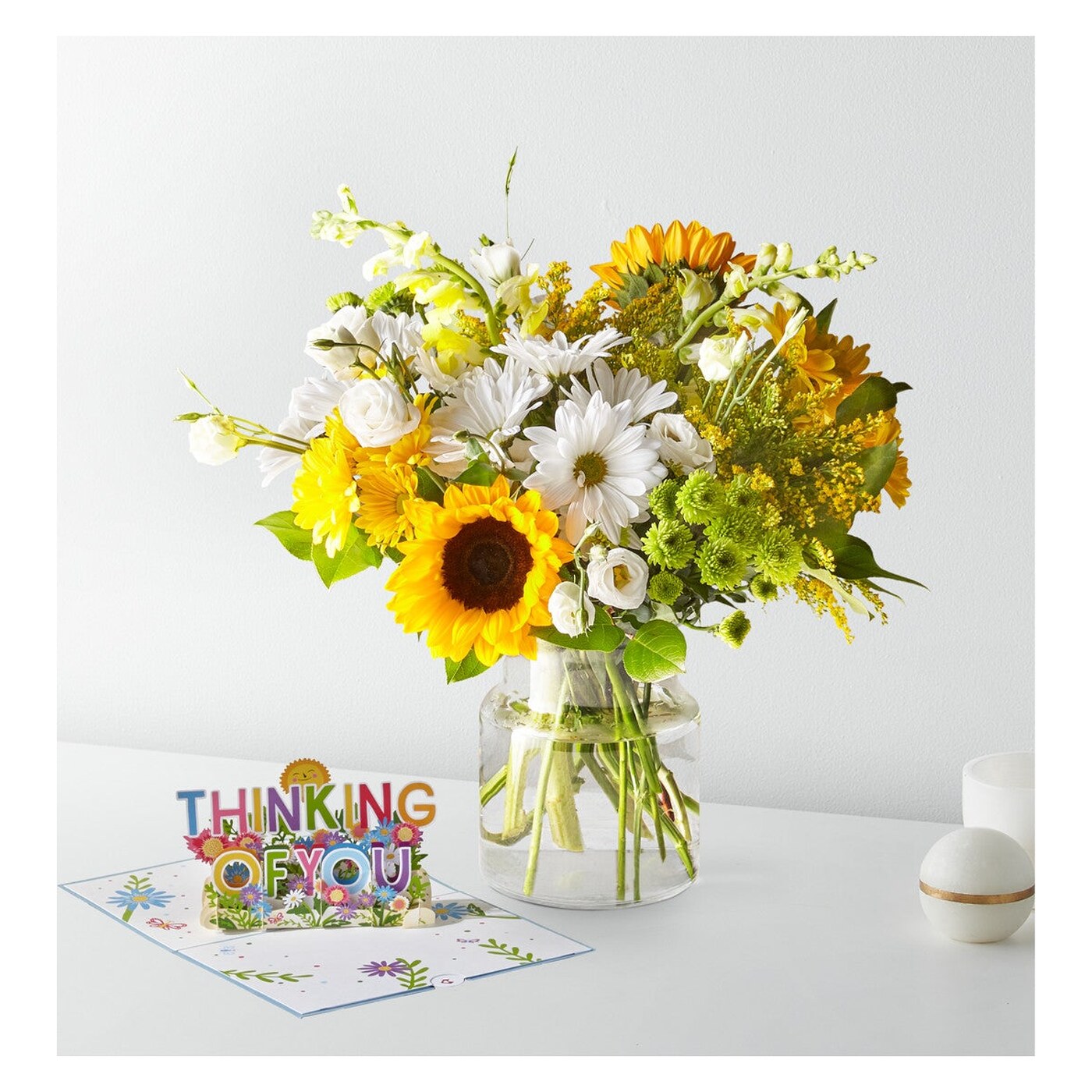 Hello Sunshine Bouquet & Lovepop® Pop-Up Card arrangement option 2