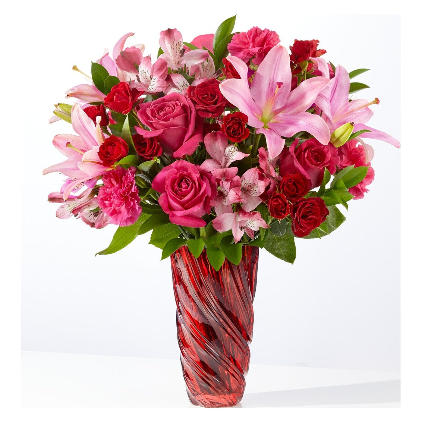 In Love Bouquet with Luxe Swirl Vase arrangement option 3