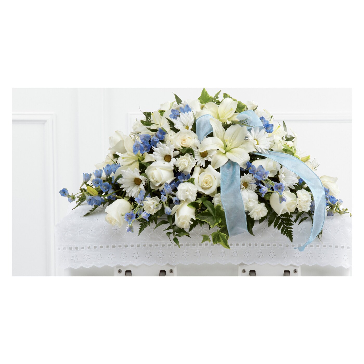 Tender Treasure Casket Spray flower arrangement
