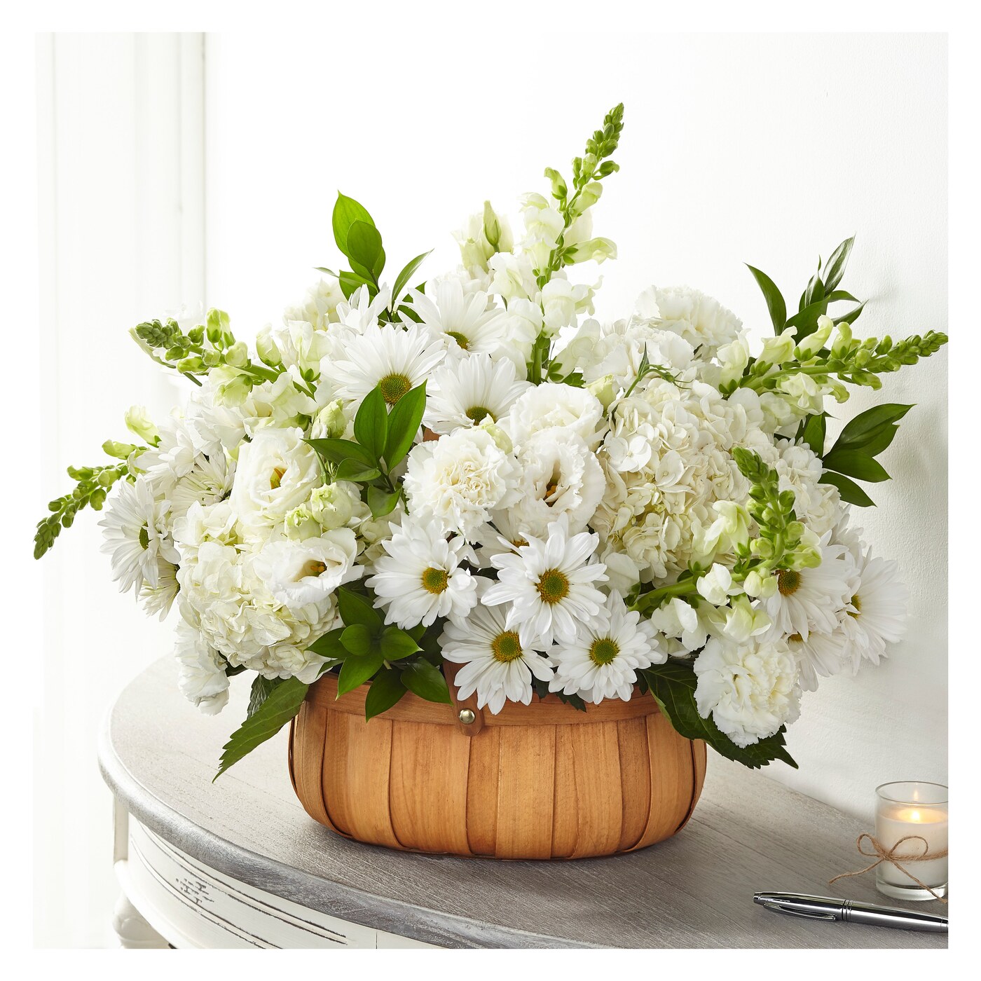 Pure Ivory Basket arrangement option 2