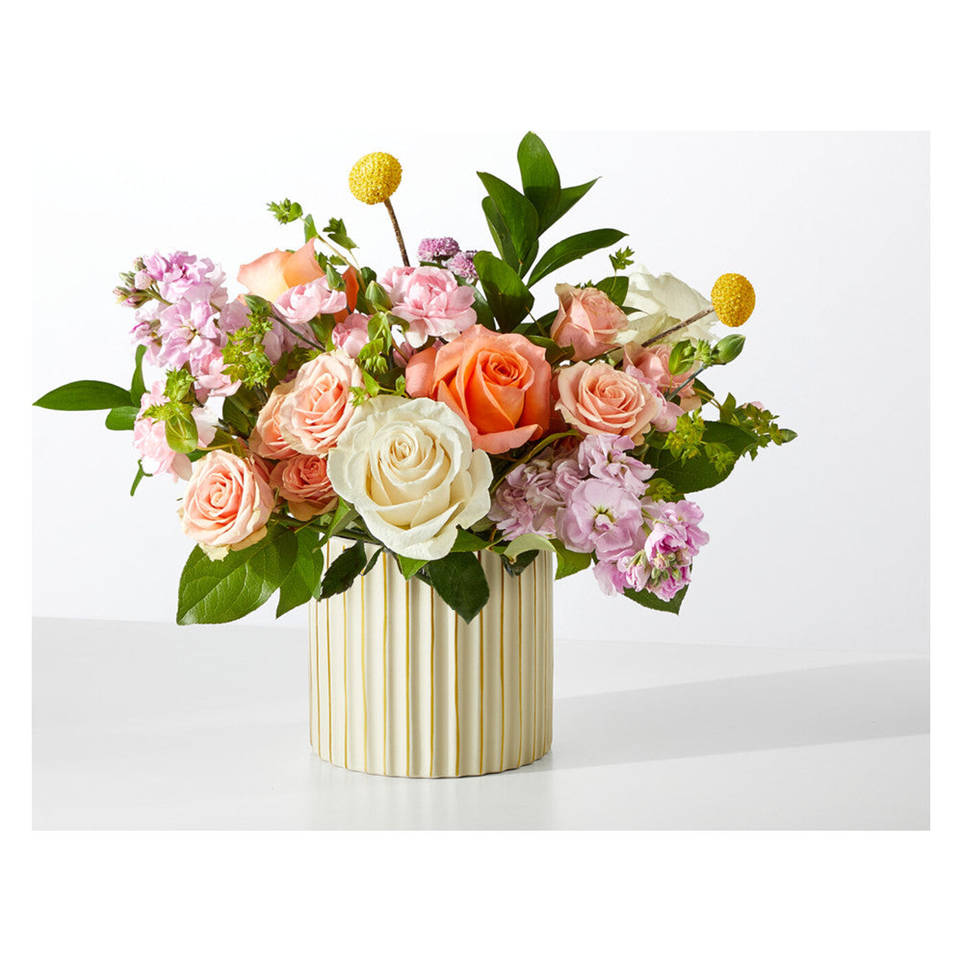 French Market Bouquet with Ivory Vase arrangement option 4