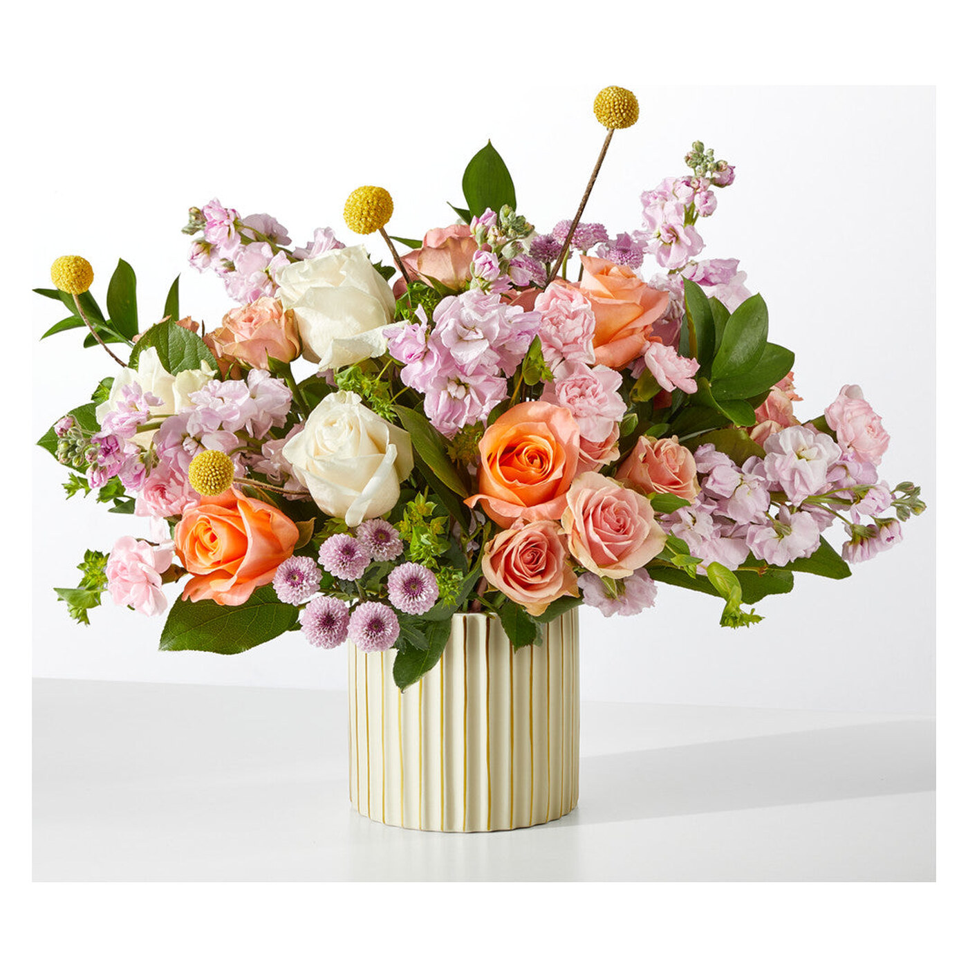 French Market Bouquet with Ivory Vase arrangement option 3